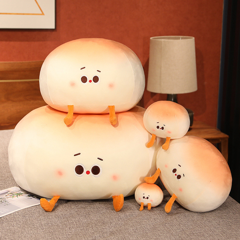 Cute Expression Steamed Bun Throw Pillow