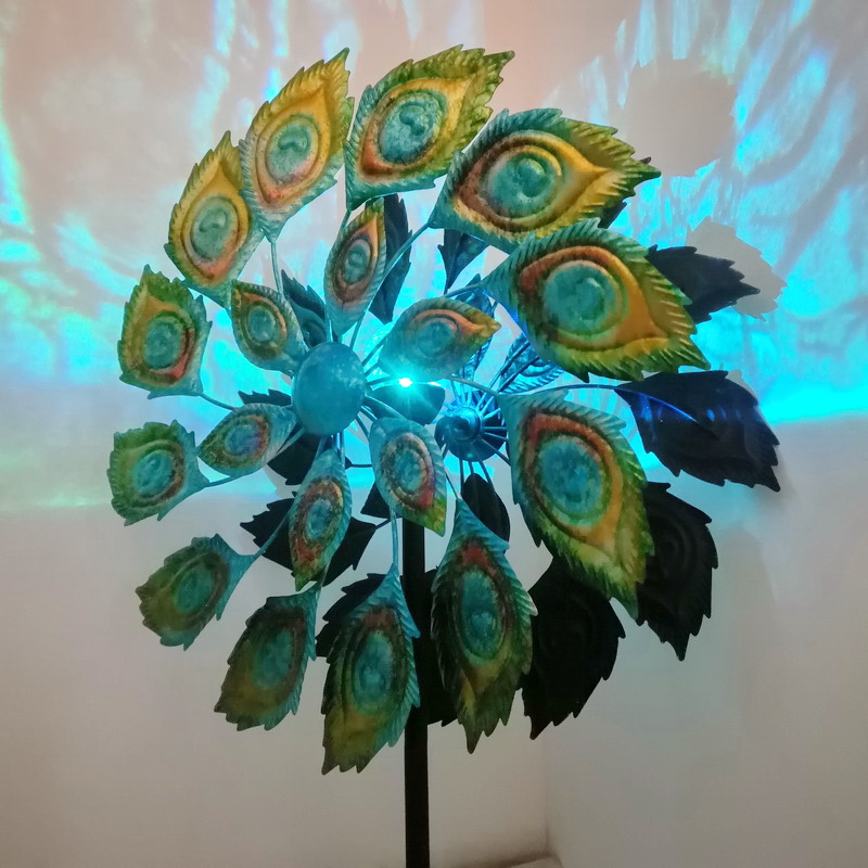 Peacock Wind Spinner Solar Light Garden Decoration