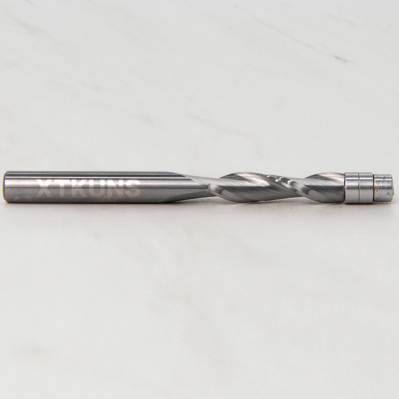 XTKUNS Up Down Compression Spiral Flush Trim Router Bit, 1/4 Inch Shank Solid Carbide Flush Trim Router Bits CNC Spiral Bit
